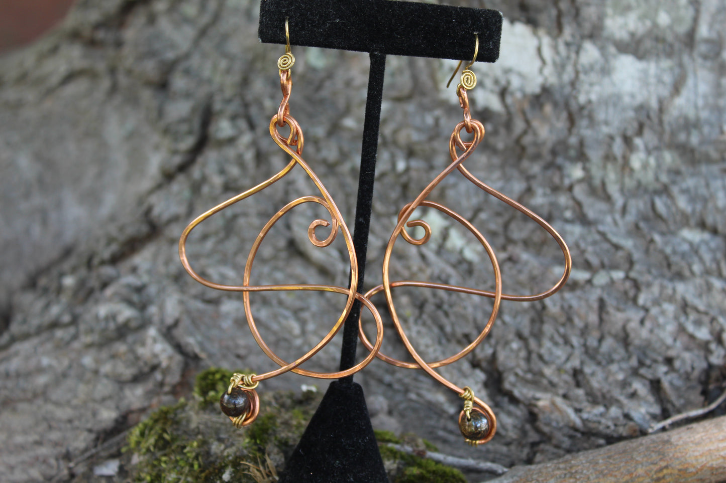COPPER+BRONZITE EARRINGS