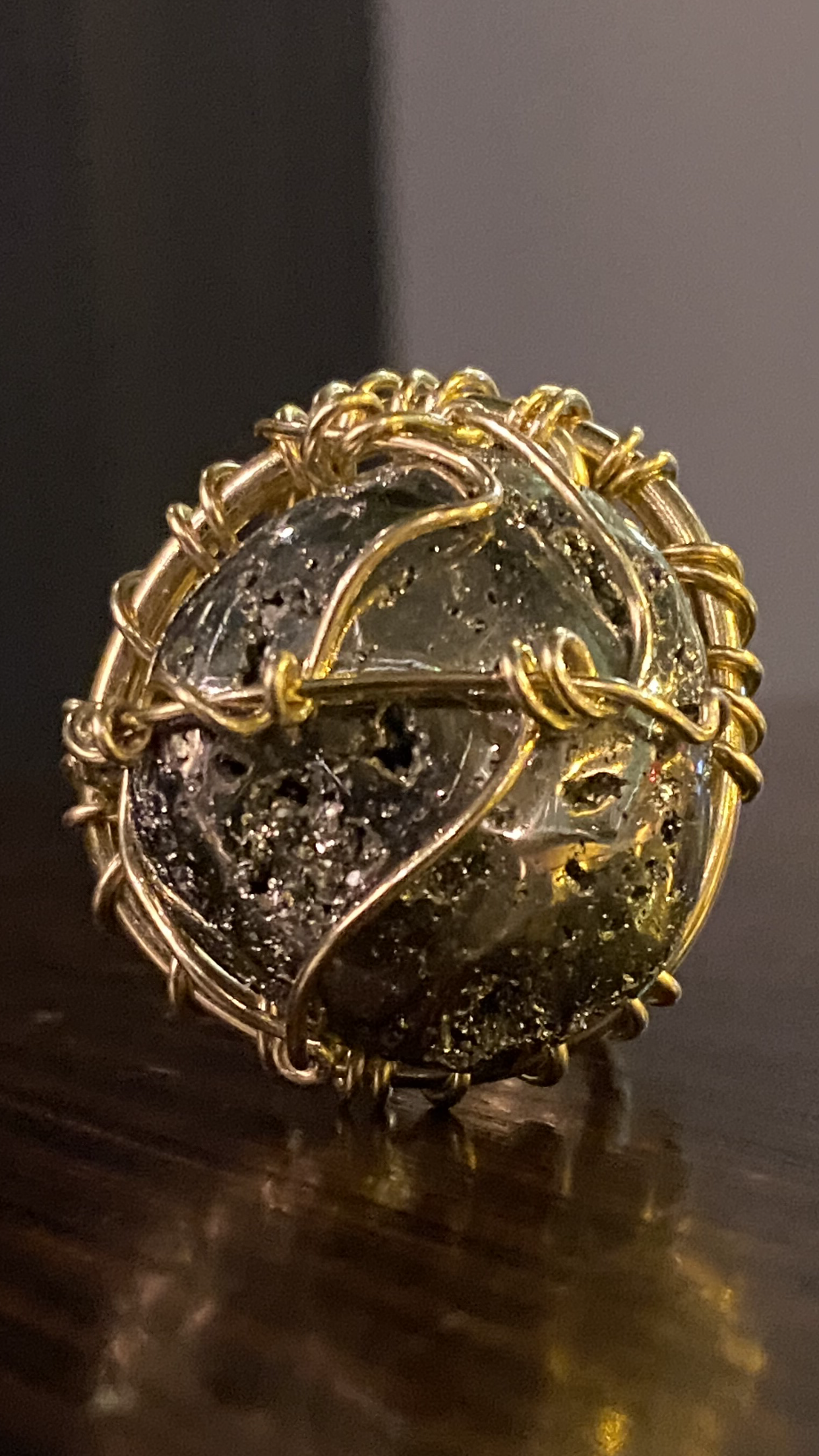 BRONZE+PYRITE RING
