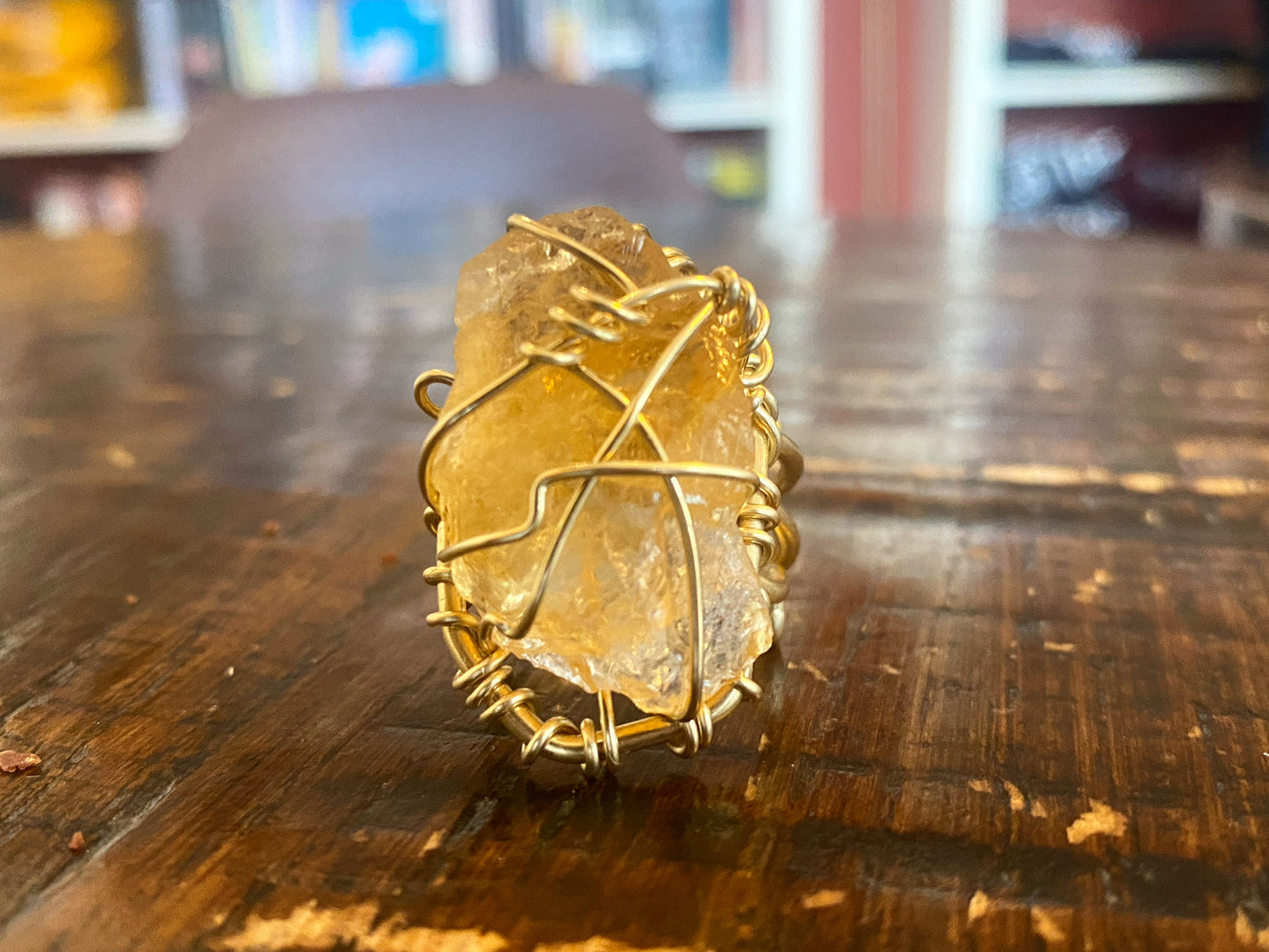 BRONZE+RAW CITRINE RING