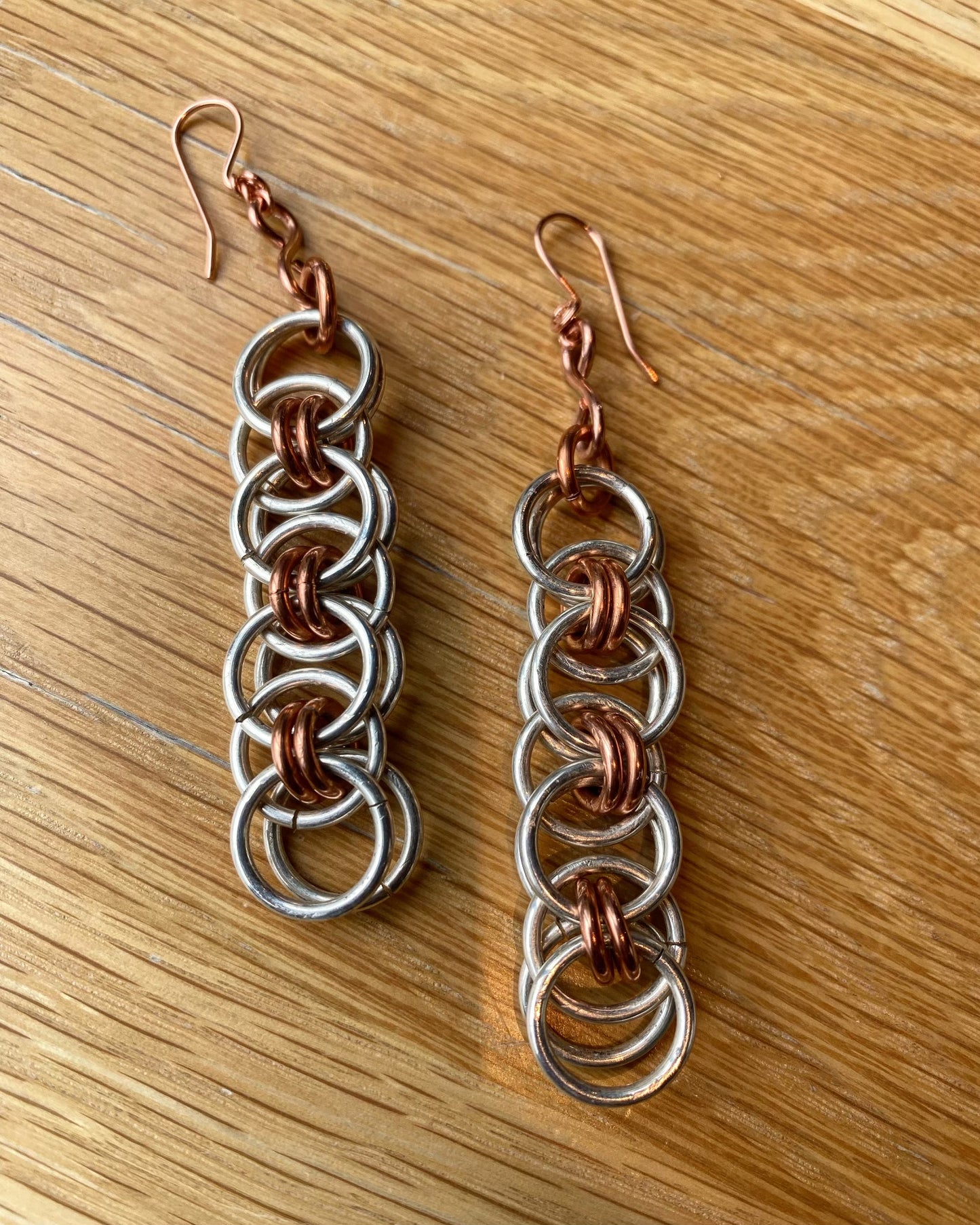 SILVER+COPPER INFINITE CIRCLE EARRINGS