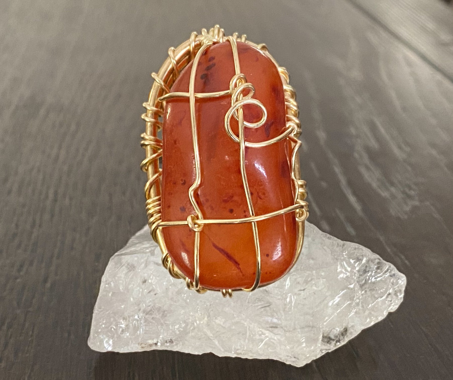 BRONZE+CARNELIAN RING