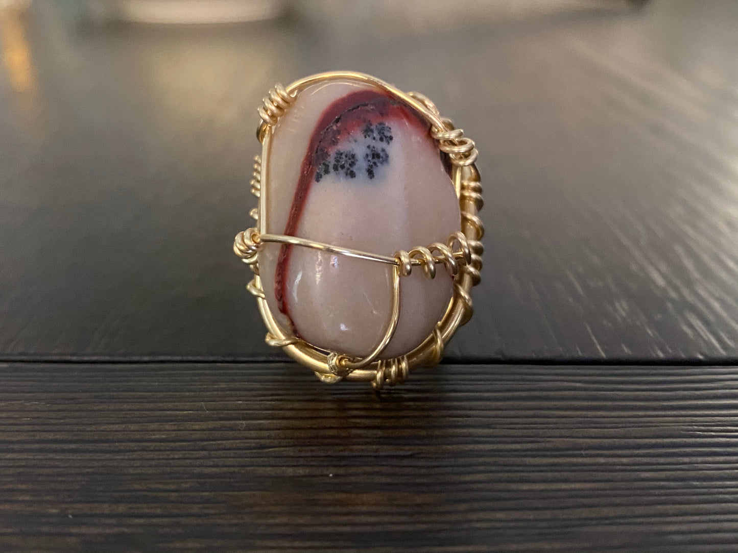 BRONZE+MOOKITE JASPER RING