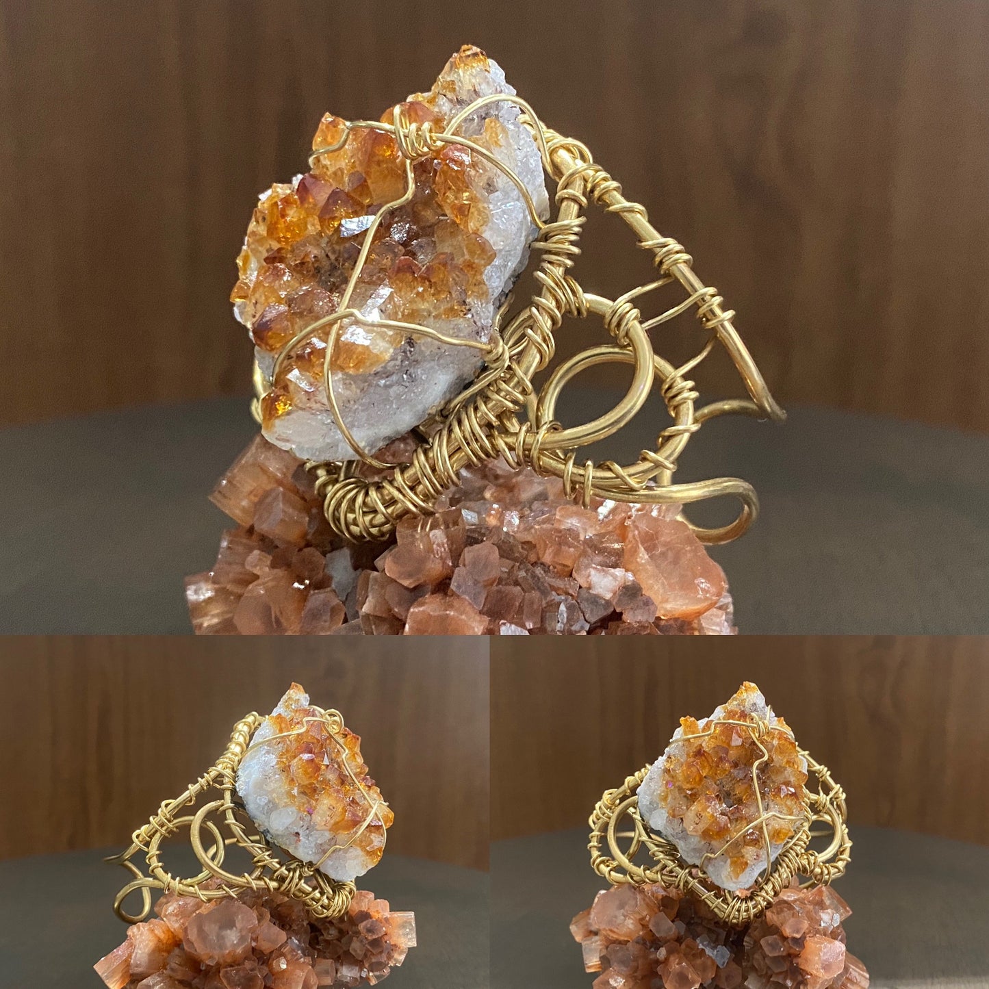BRONZE+CITRINE CUFF BRACELET