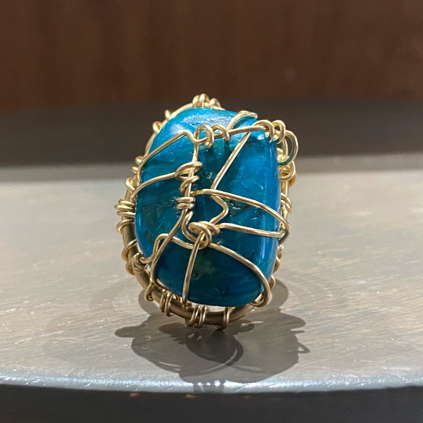 BRONZE+CHRYSOCOLLA RING