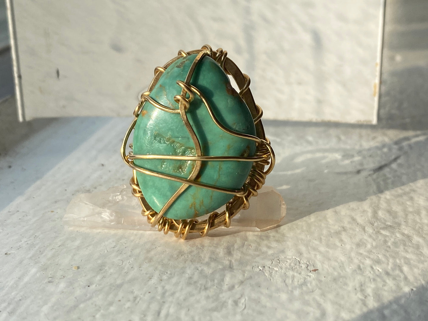 BRONZE+TURQUOISE RING