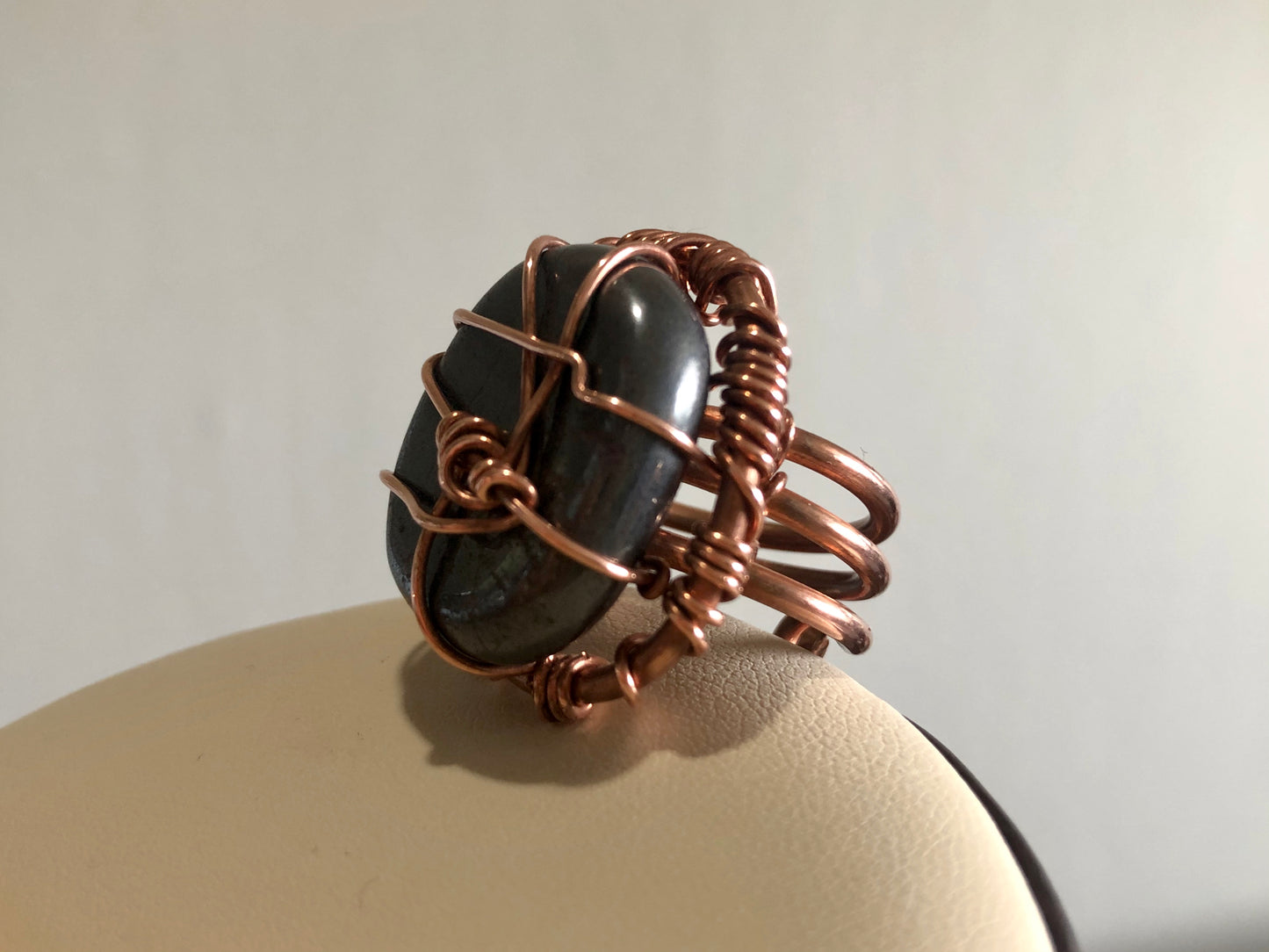 COPPER+HEMATITE RING