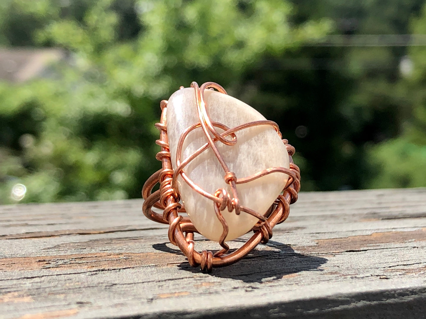 COPPER+MOONSTONE RING