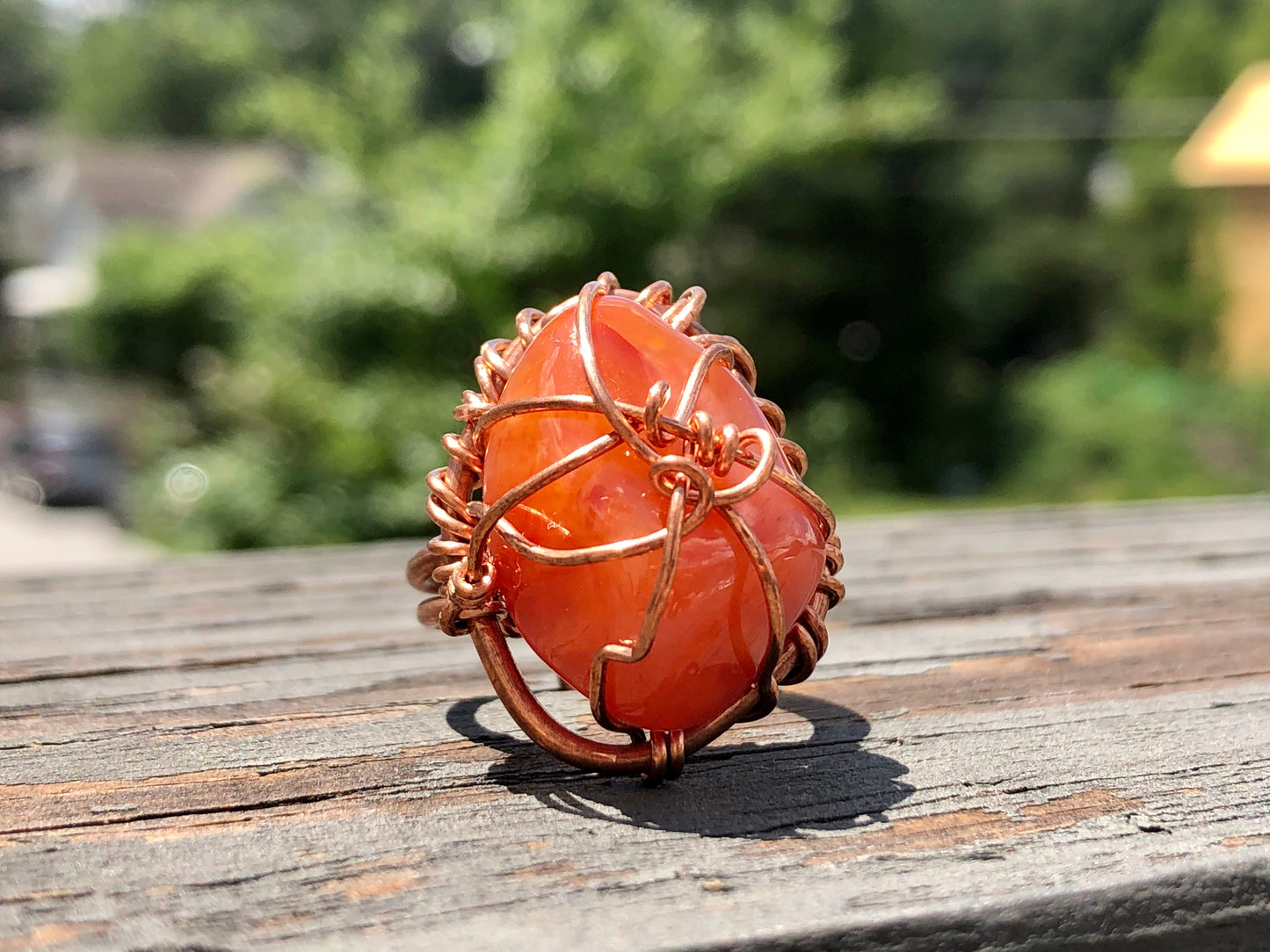 COPPER+CARNELIAN RING