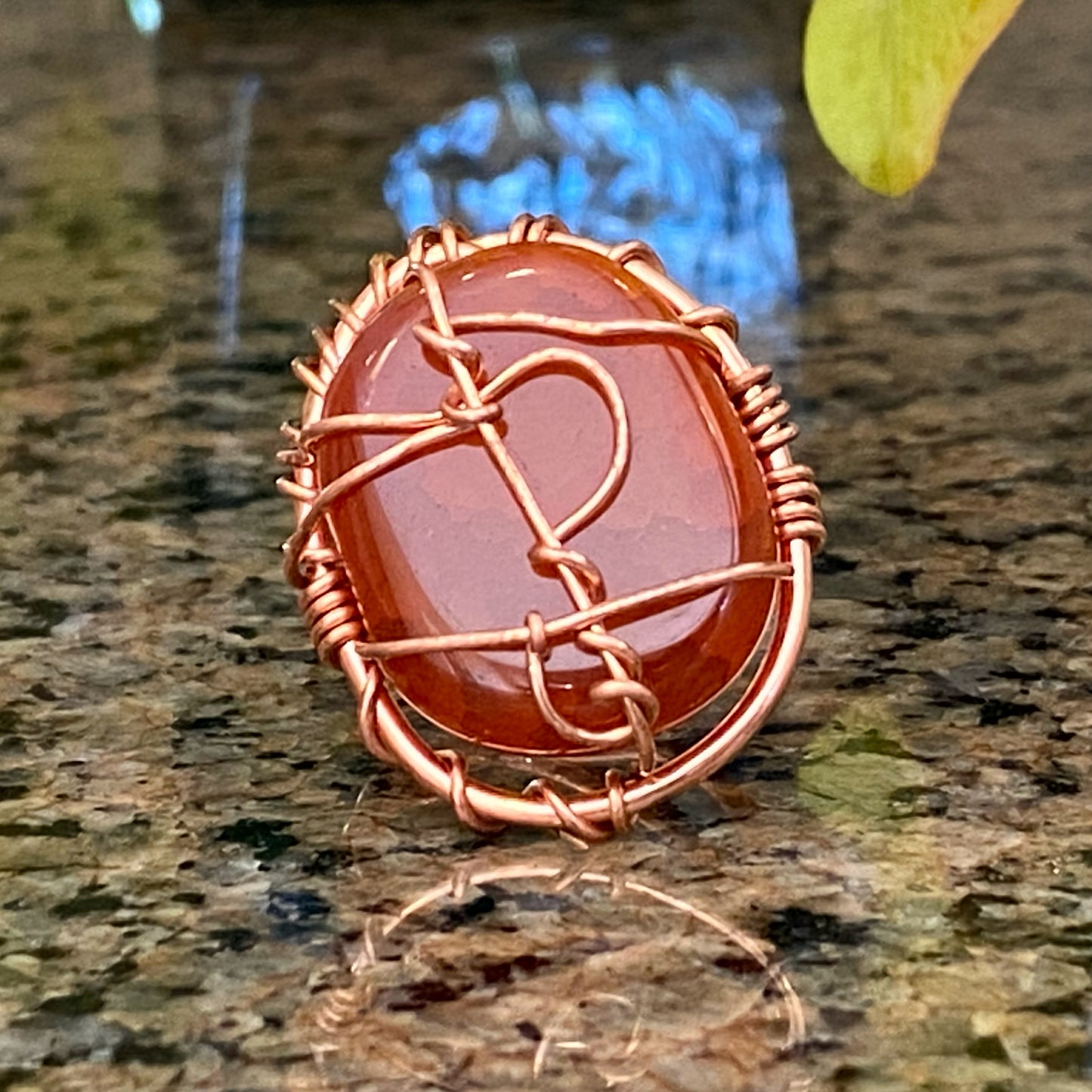 COPPER+CARNELIAN RING