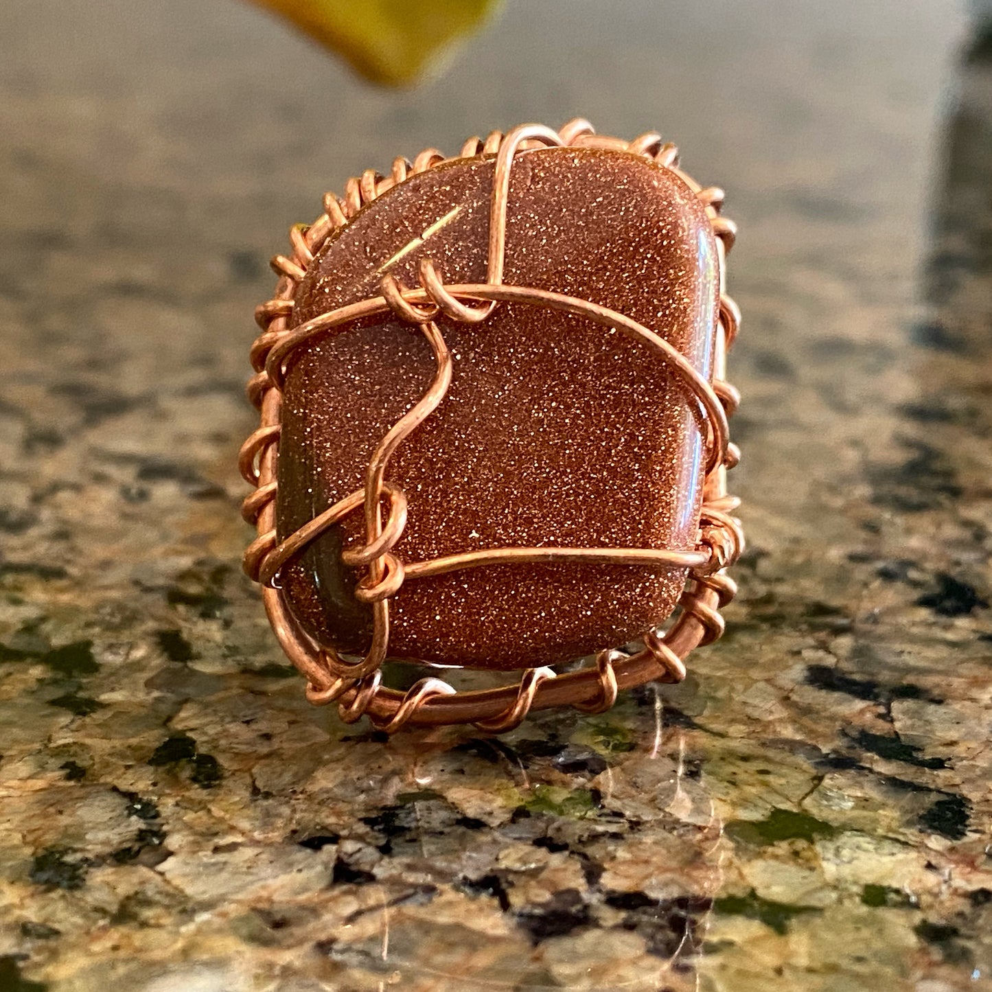 COPPER+GOLDSTONE RING