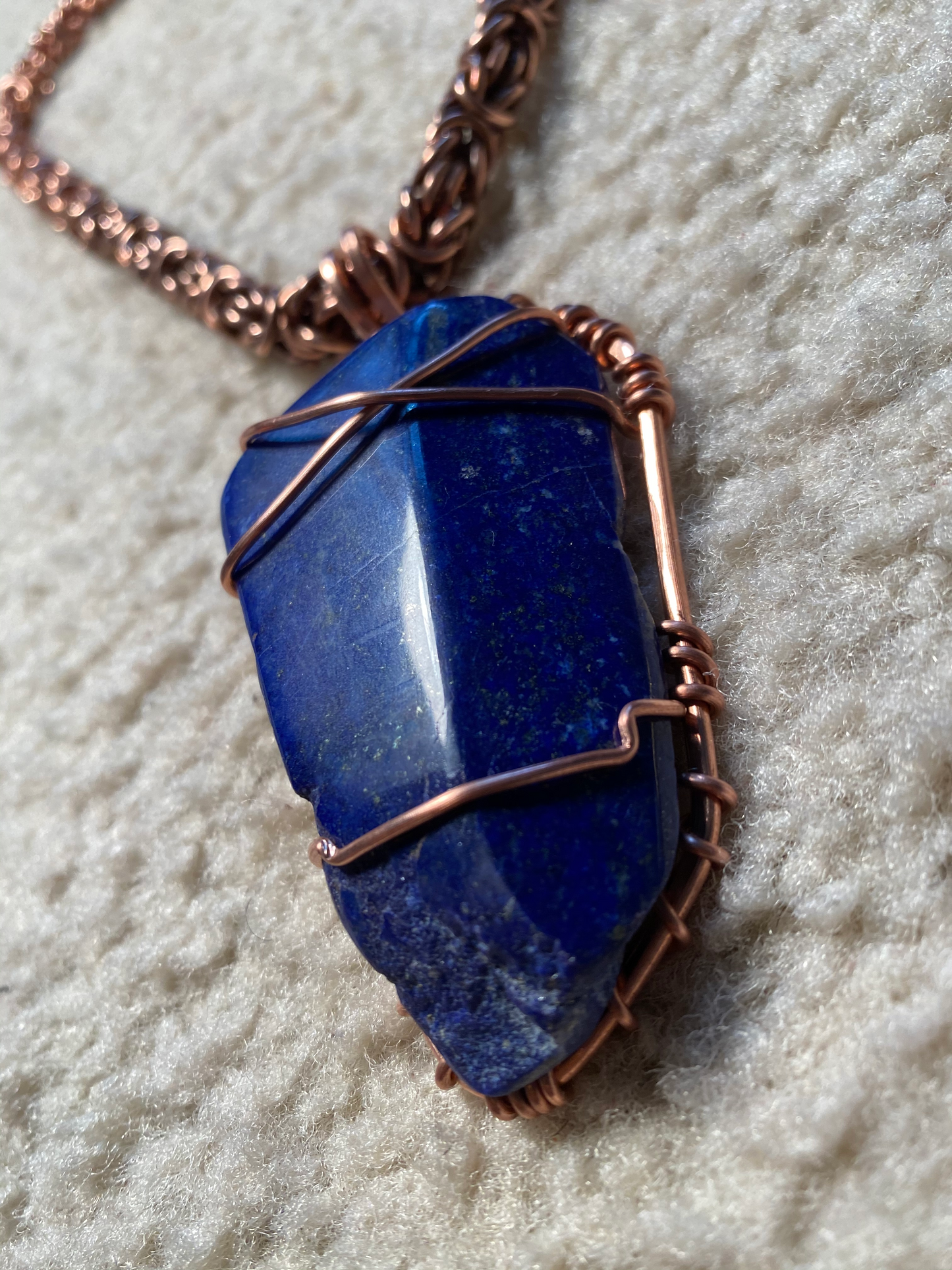 "ROYAL 2 THA T" COPPER+LAPIS LAZULI NECKLACE