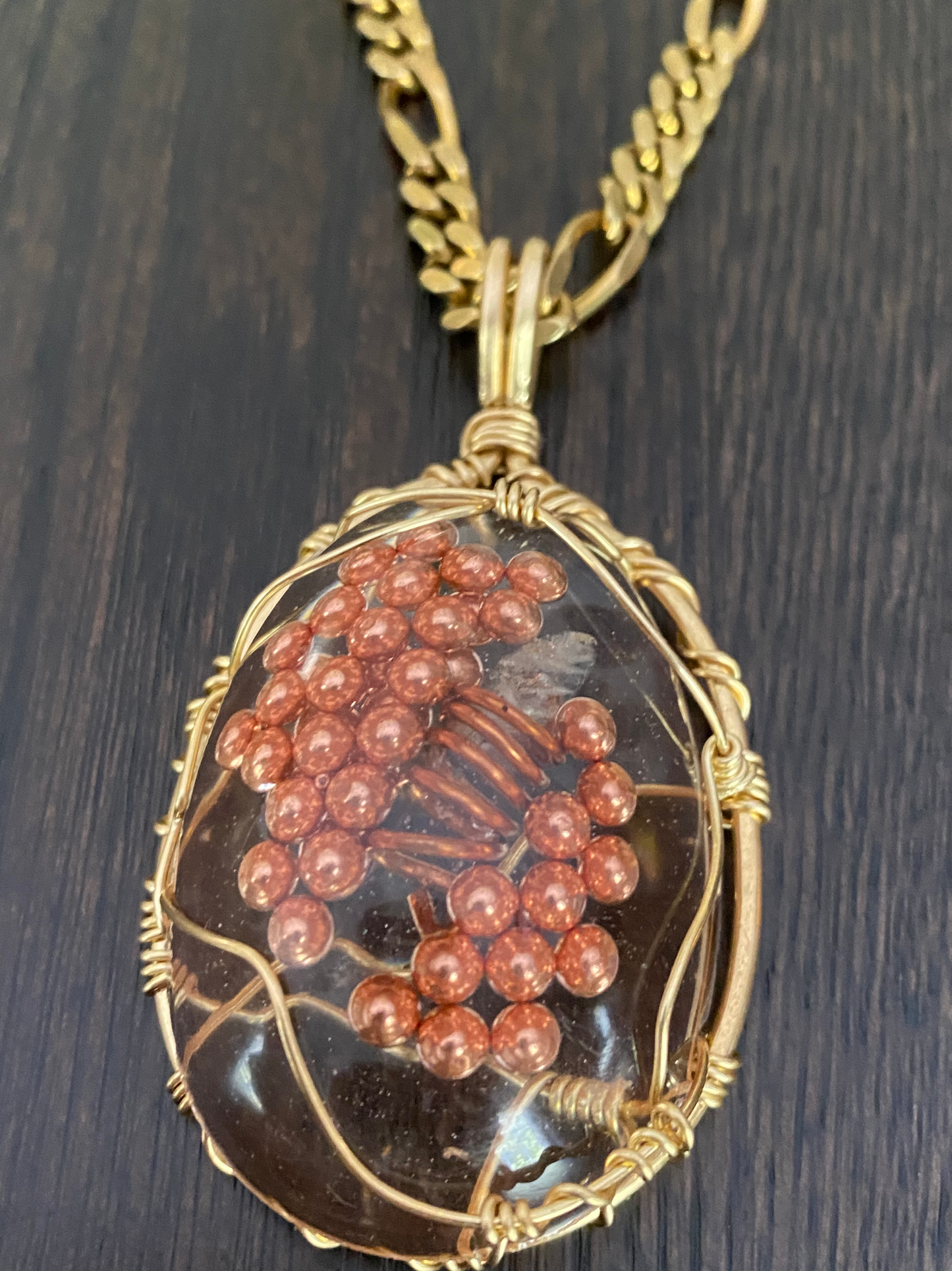 BRONZE+ORGONITE SEMI-LONG NECKLACE