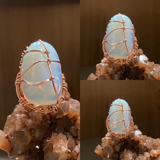 COPPER+OPALITE RING