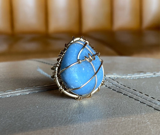 BRONZE+ANGELITE RING