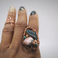 COPPER+APATITE+RHODOCHROSITE+TURQUOISE PARTY RING