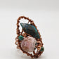 COPPER+APATITE+RHODOCHROSITE+TURQUOISE PARTY RING