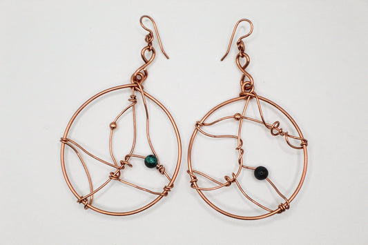 ✨FREESTYLE SOL✨ COPPER+CATS EYE EARRINGS