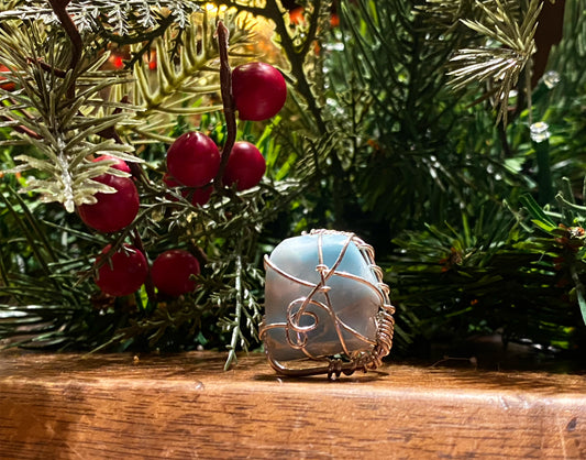 SILVER+LARIMAR RING