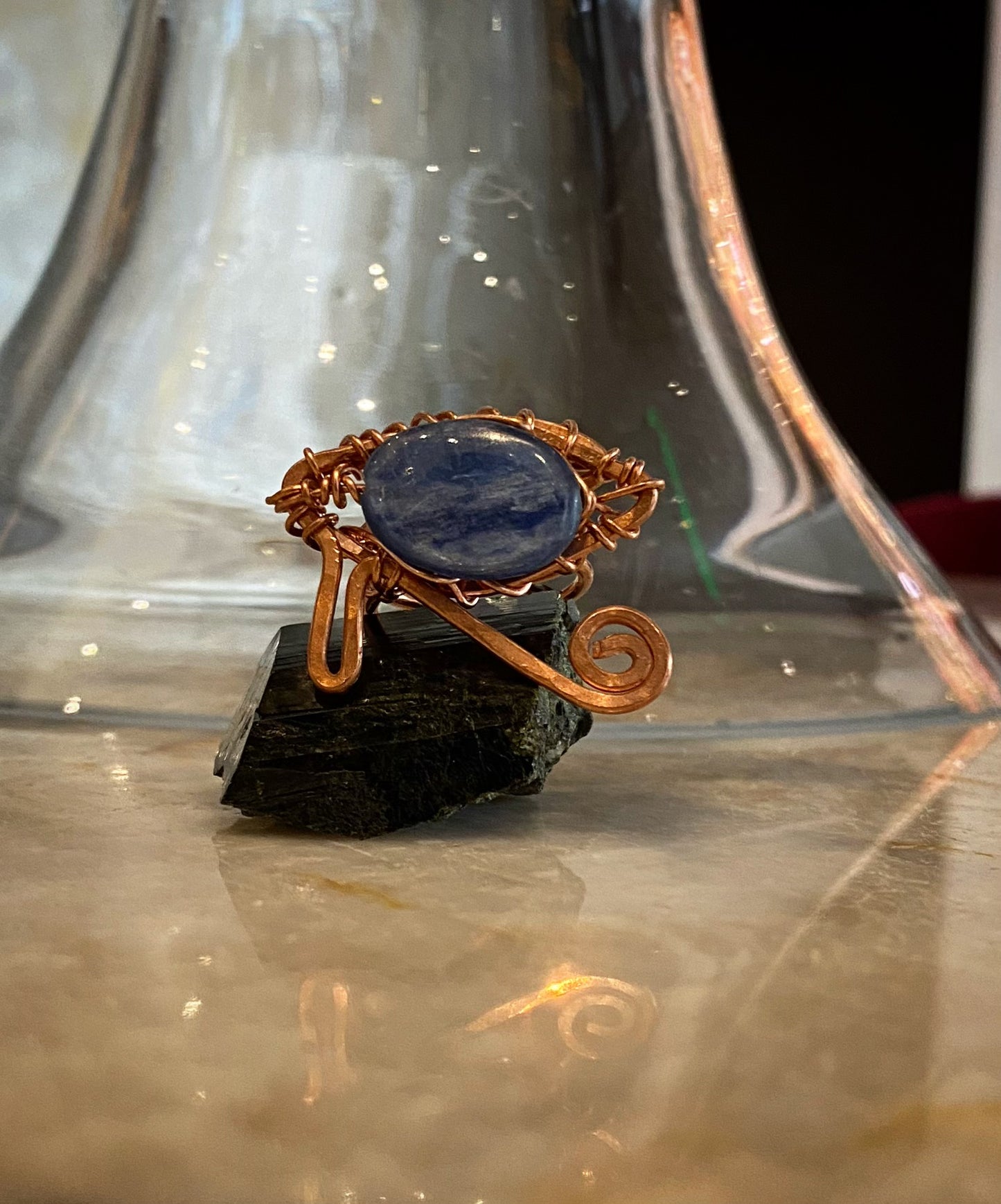 COPPER+KYANITE EYE OF HERU RING