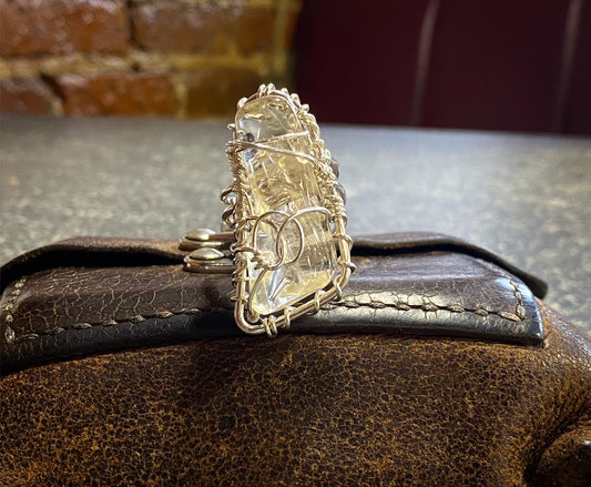 SILVER+NAMIBIAN CITRINE RING