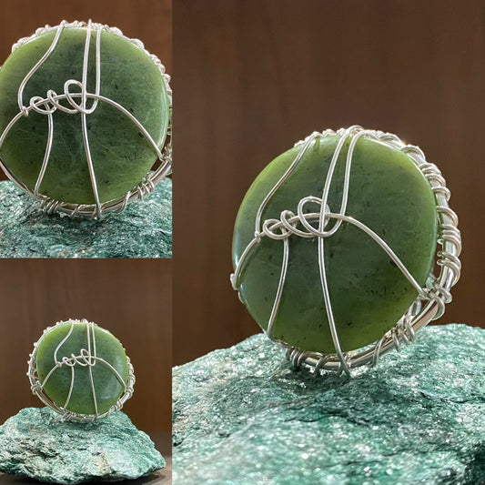 SILVER+JADE RING