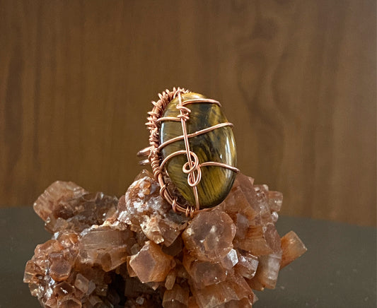 COPPER+TIGERS EYE RING