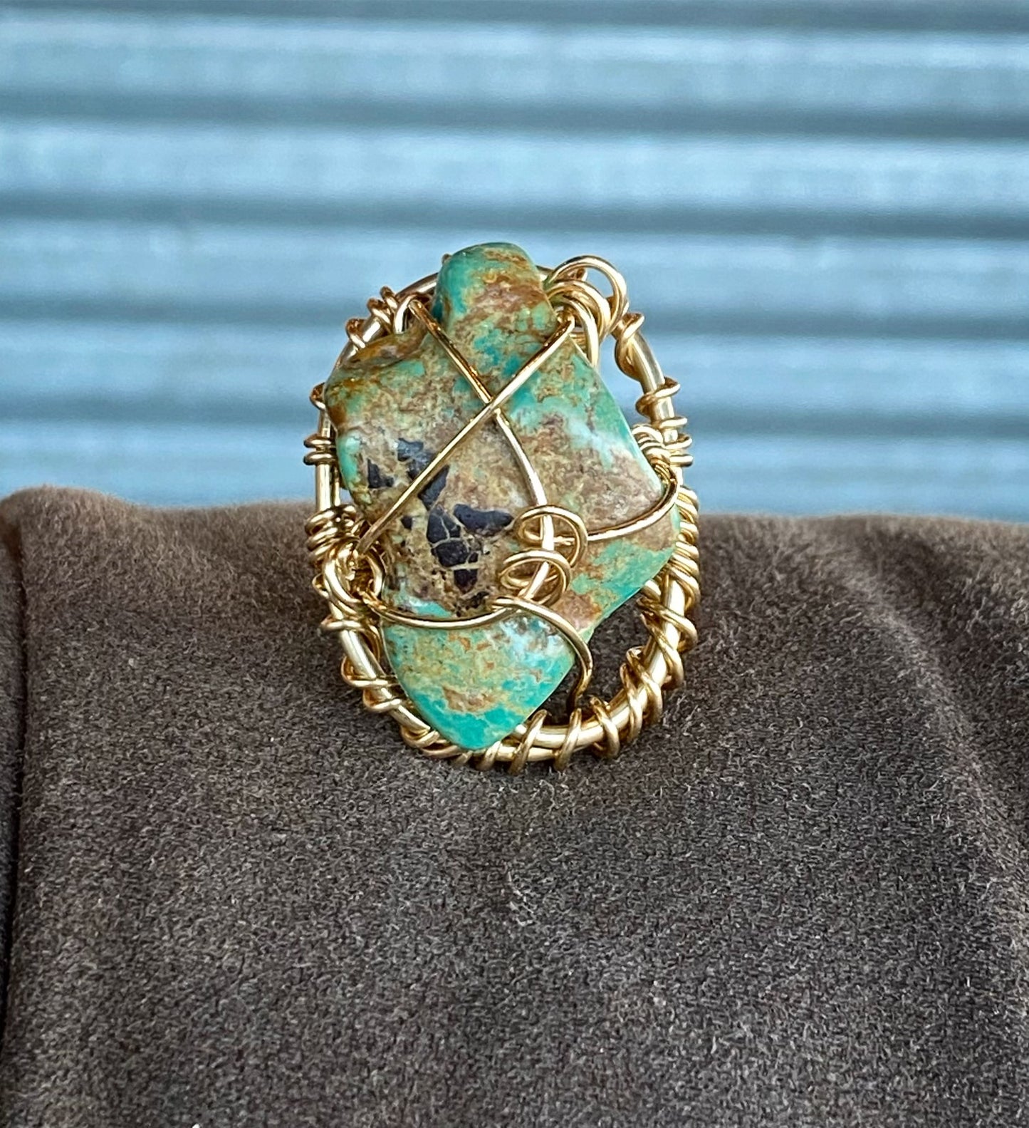 BRONZE+TURQUOISE RING