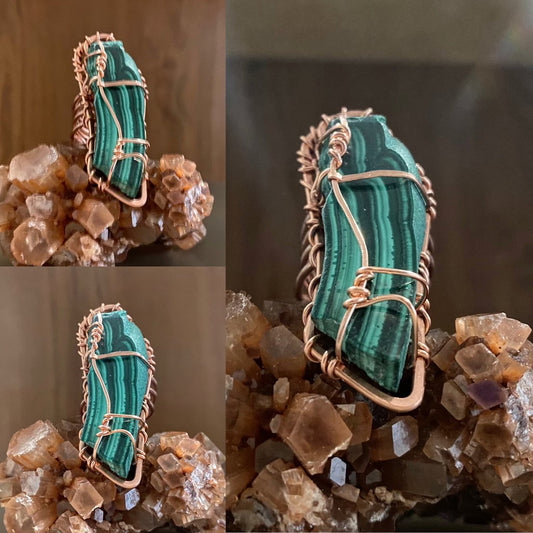 COPPER+MALACHITE RING