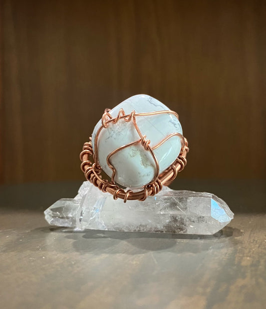 COPPER+HOWLITE RING