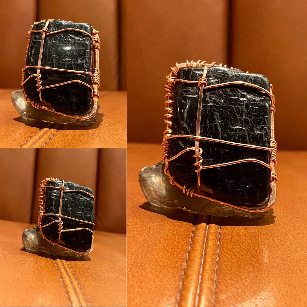 ✨999 ETHER✨COPPER+BLACK TOURMALINE RING