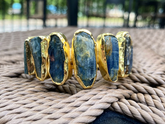 ✨DIVINE & ALIGNED✨  BRASS+KYANITE CUFF BRACELET