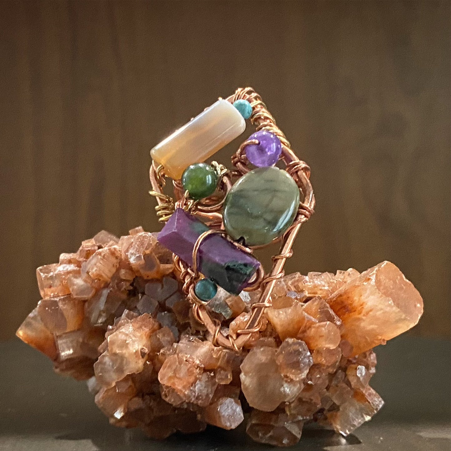 ✨NEVER TOO MUCH✨  COPPER+JASPER+AGATE+AMETHYST+JADE+TURQUOISE PARTY RING