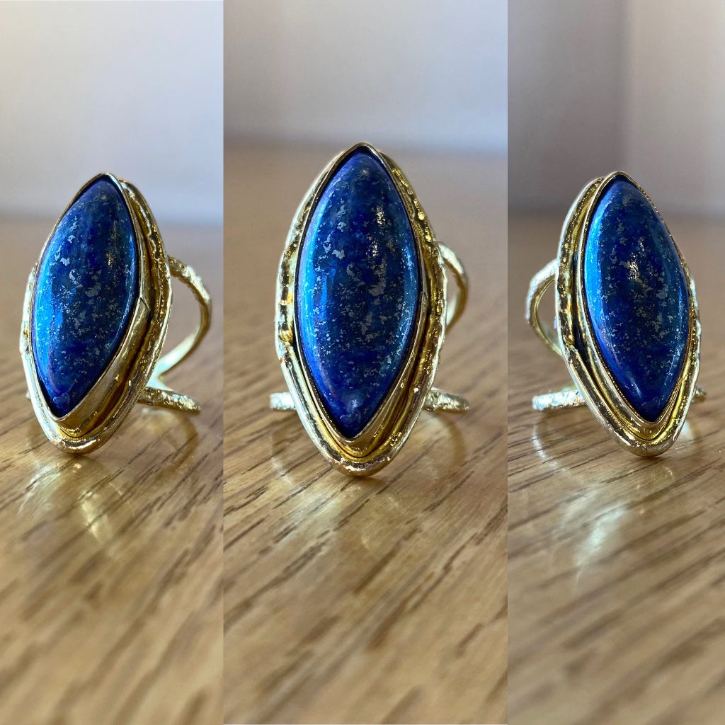 BRASS+LAPIS LAZULI RING