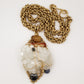 BRONZE+APOPHYLITE+MOOKITE JASPER+HEMATITE+BLUE QUARTZ BYZANTINE LINK NECKLACE