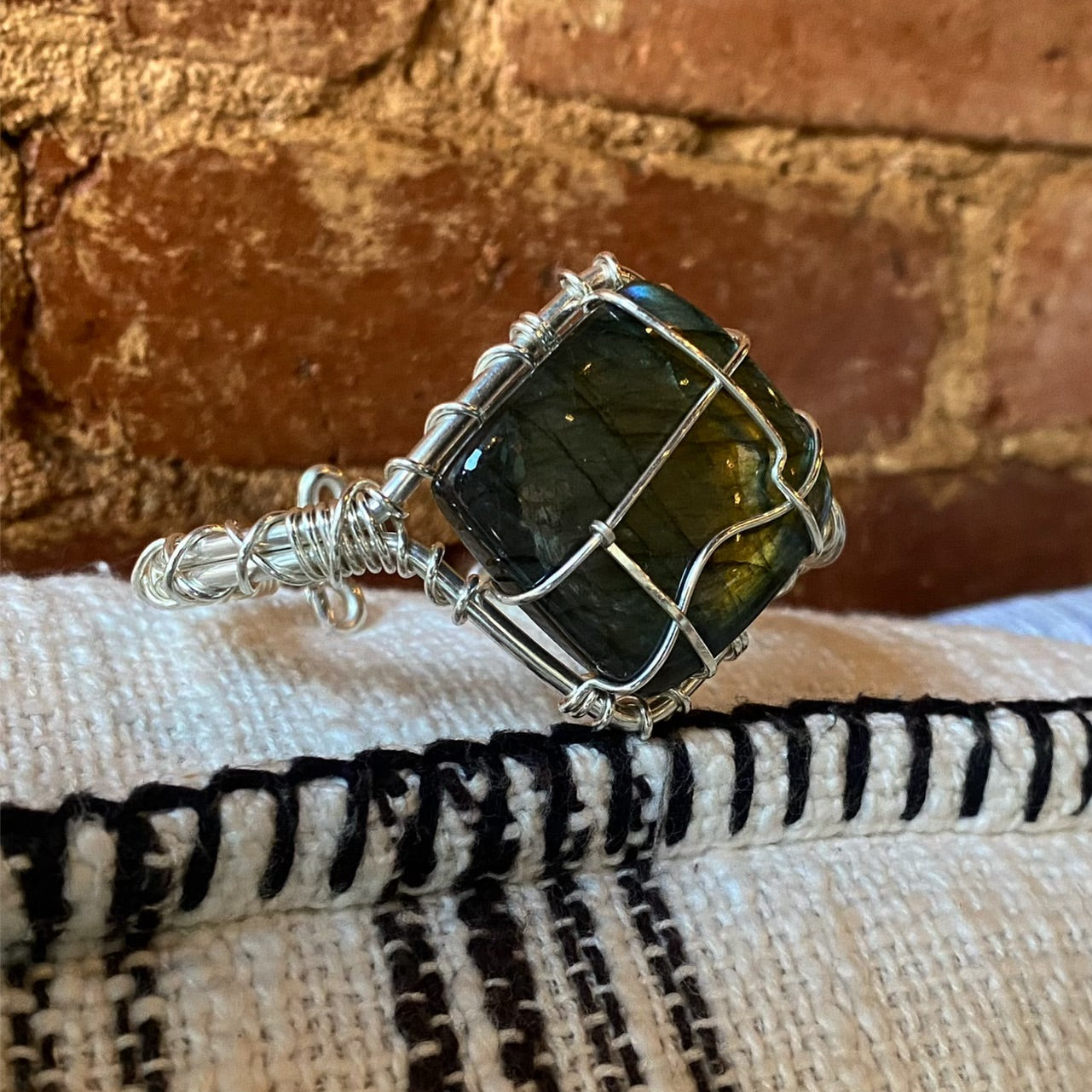 SILVER+LABRADORITE CUFF BRACELET