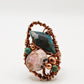 COPPER+APATITE+RHODOCHROSITE+TURQUOISE PARTY RING