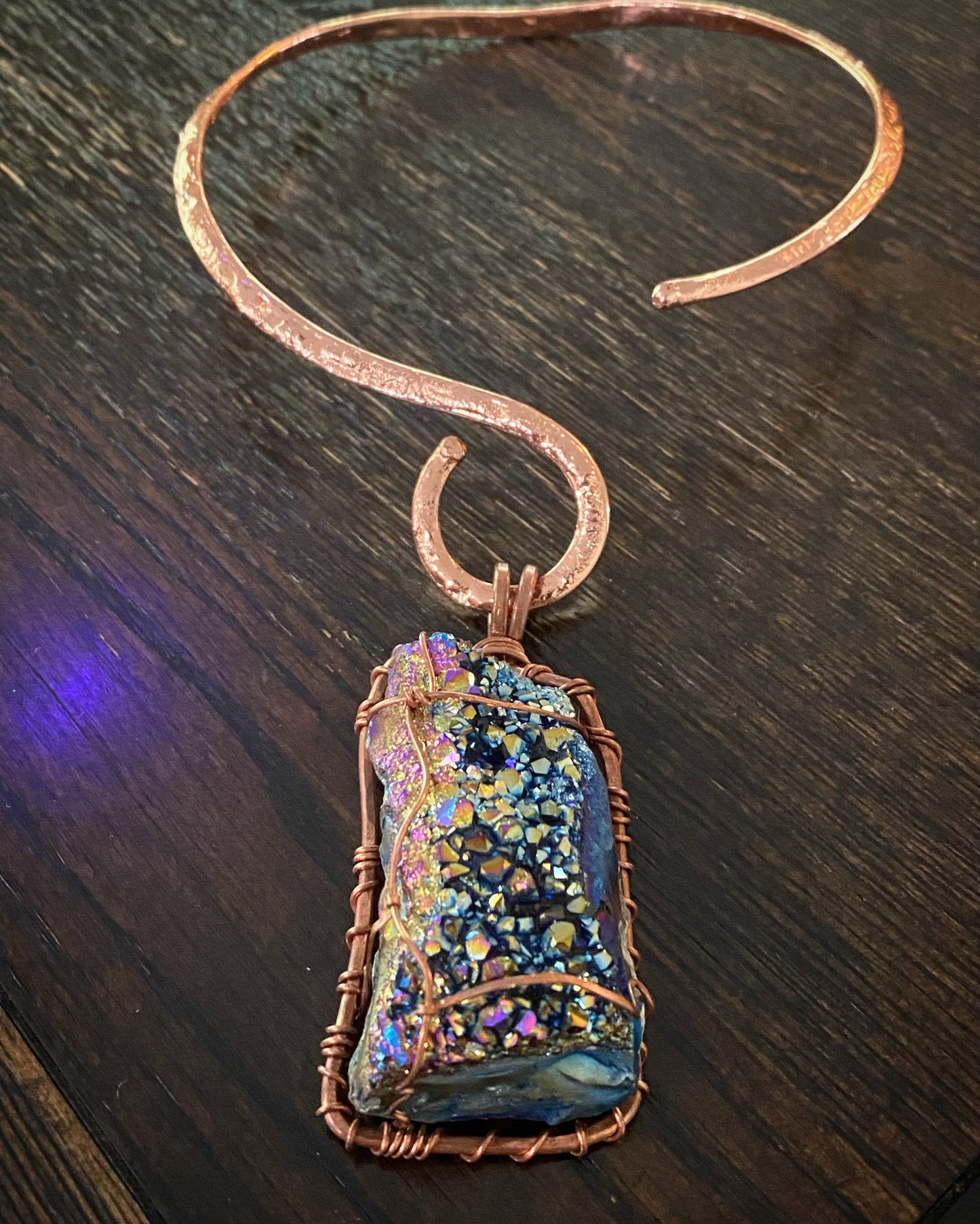 COPPER+TITANIUM AMETHYST NECKLACE