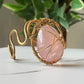 ROSE QUARTZ WAVE CUFF BRACELET IN BRONZE