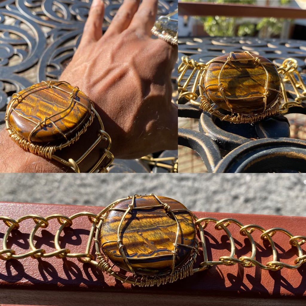 BRONZE+TIGERS EYE ARCLINK BRACELET