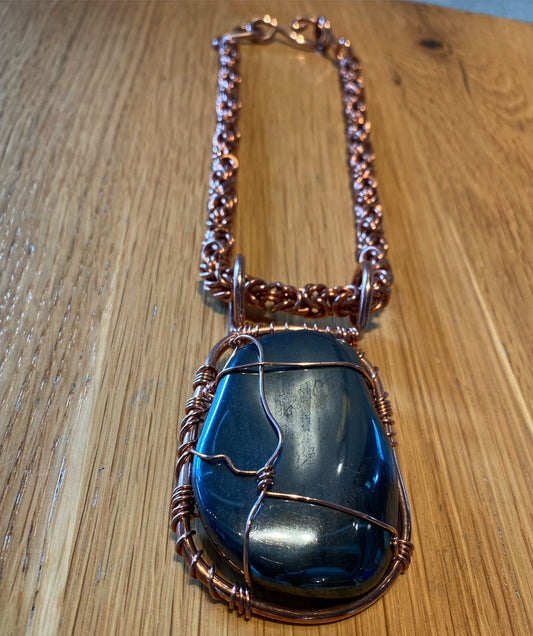 ✨FOUNDATION✨CHUNKY COPPER+HEMATITE BYZANTINE LINK NECKLACE