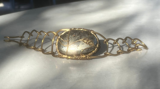 PYRITE ARCLINK BRACELET IN BRONZE