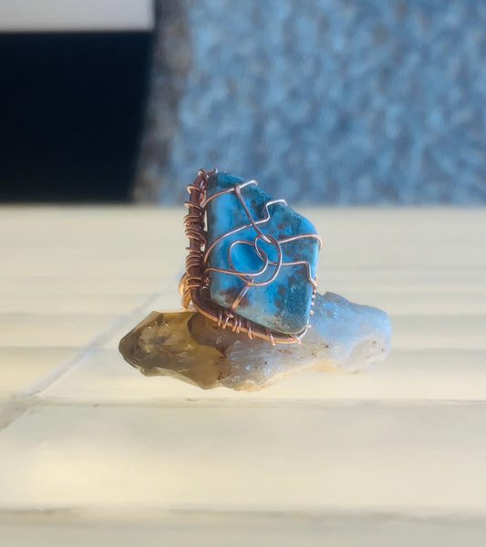 LARIMAR RING IN COPPER