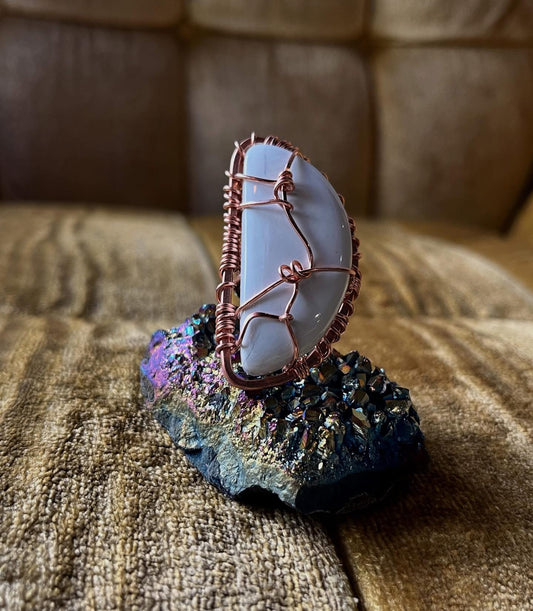 COPPER+ALABASTER AGATE RING