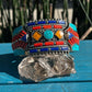 TIBETAN-G SILVER+TURQUOISE+RED CORAL+LAPIS LAZULI+AMBER CUFF BRACELET