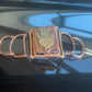 JASPER+HAND OF FATIMA ARCLINK BRACELET IN COPPER+BRONZE