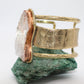 BRASS+CLEAR QUARTZ CUFF BRACELET