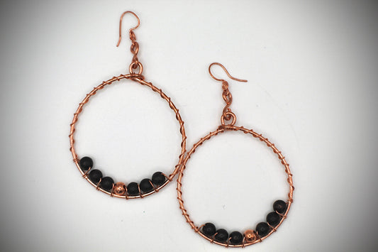 COPPER+SHUNGITE EARRINGS