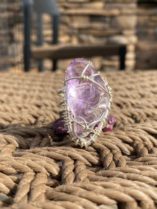 SILVER+AMETHYST RING