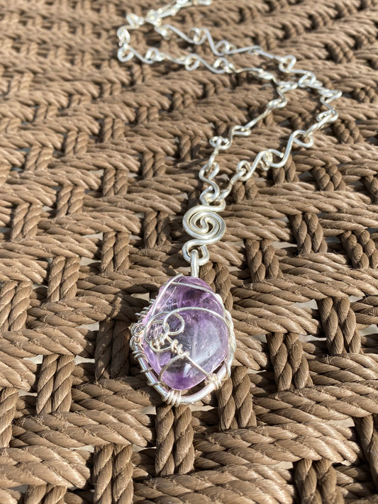 SILVER+AMETHYST SOL VORTEX NECKLACE