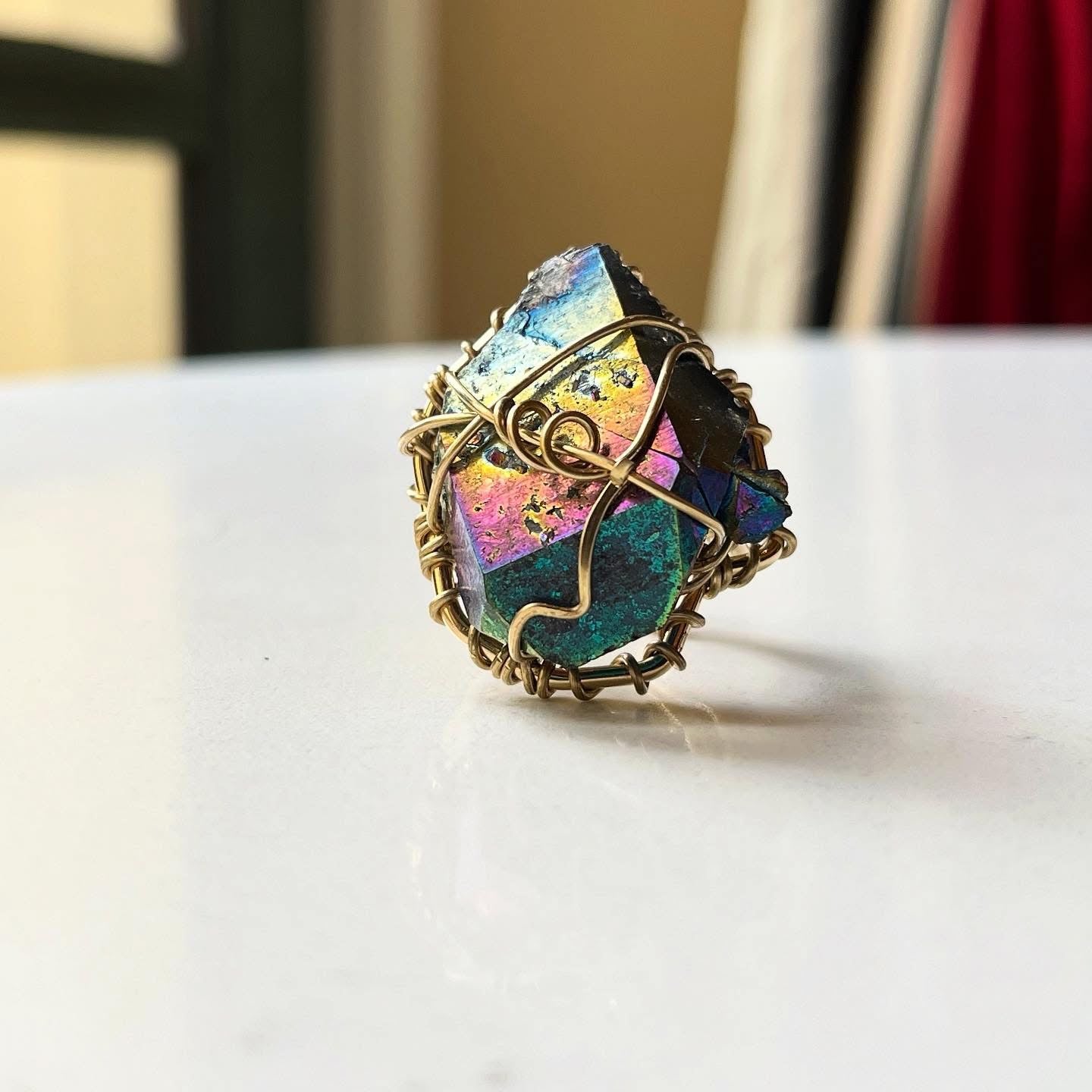 BRONZE+TITANIUM QUARTZ RING